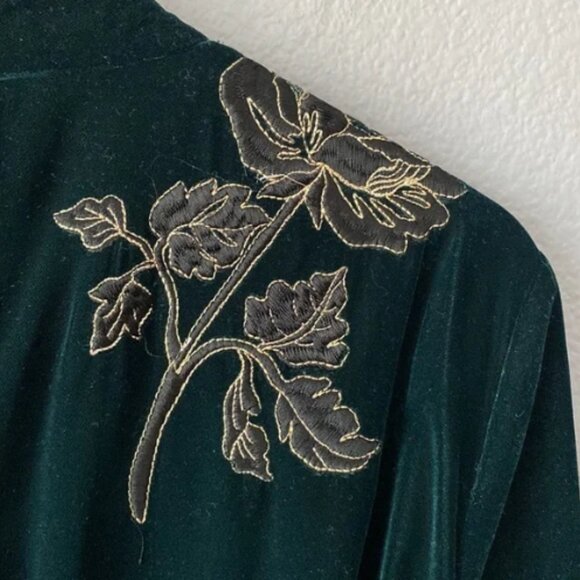 Zara Black Long Sleeve Dress with Gold Floral Embroidery - Picture 4 of 12